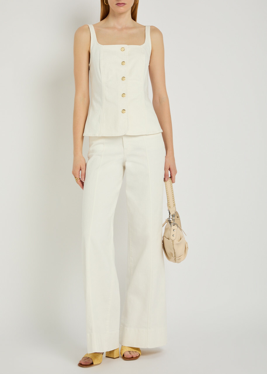 Good American Square-neck Denim top White