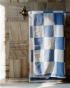 Hay Check Bath Towel Blue/Beige - Mens - Bathing