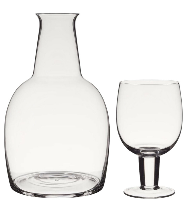 Photo: Karakter Glass carafe and glass set by Aldo Bakker