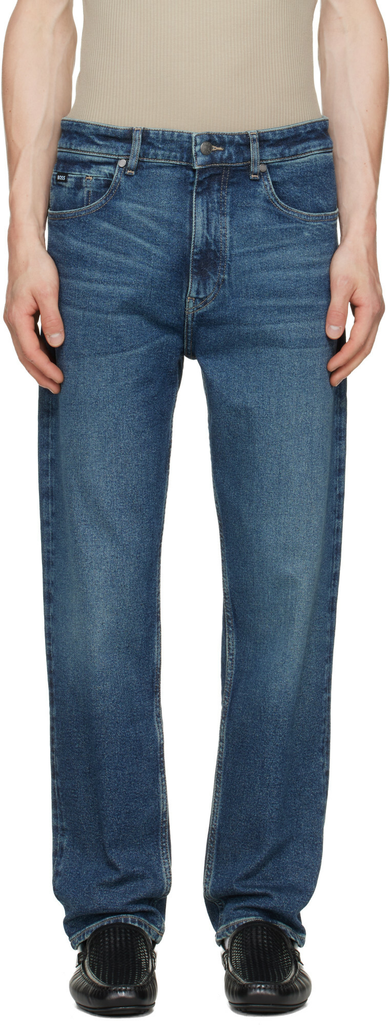BOSS Blue Faded Stretch Jeans