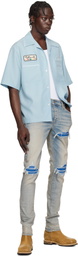 AMIRI Blue 'Billiards Club' Camp Shirt