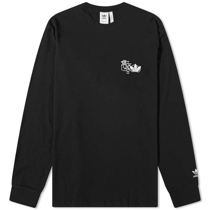Photo: Adidas Men's Long Sleeve Fuzi T-Shirt in Black