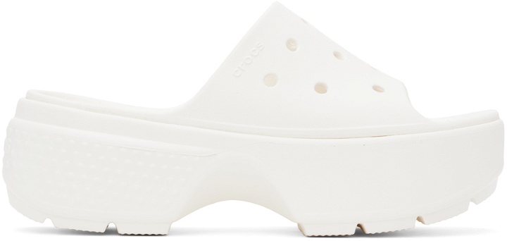 Photo: Crocs White Stomp Slides