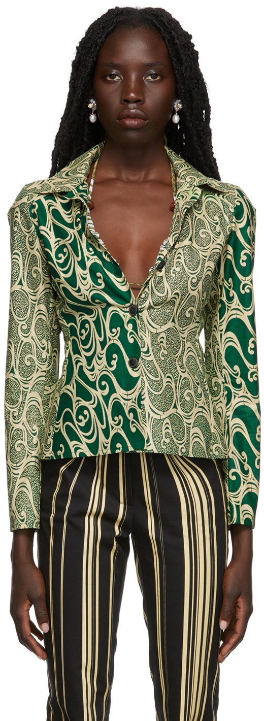 SUPER YAYA SSENSE Exclusive Green Ivoirienne Shirt