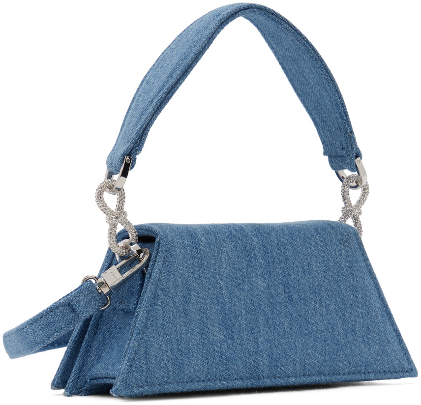 MACH & MACH Blue Mini Double Bow Samantha Bag