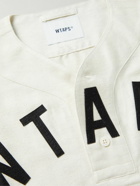 WTAPS - League Oversized Logo-Appliquéd Cotton-Flannel Half-Placket Shirt - Gray