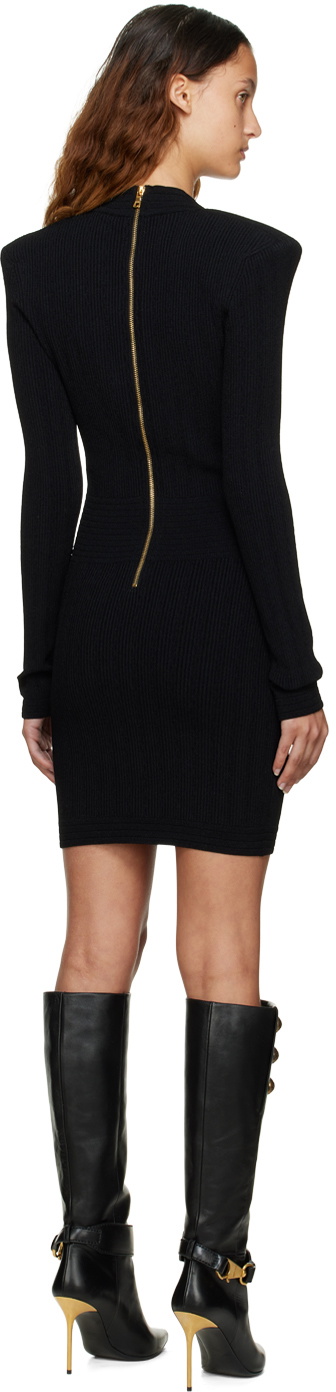 ワンピース Balmain Black Wool Mini Dress Balmain Black Wool Minidress Balmain