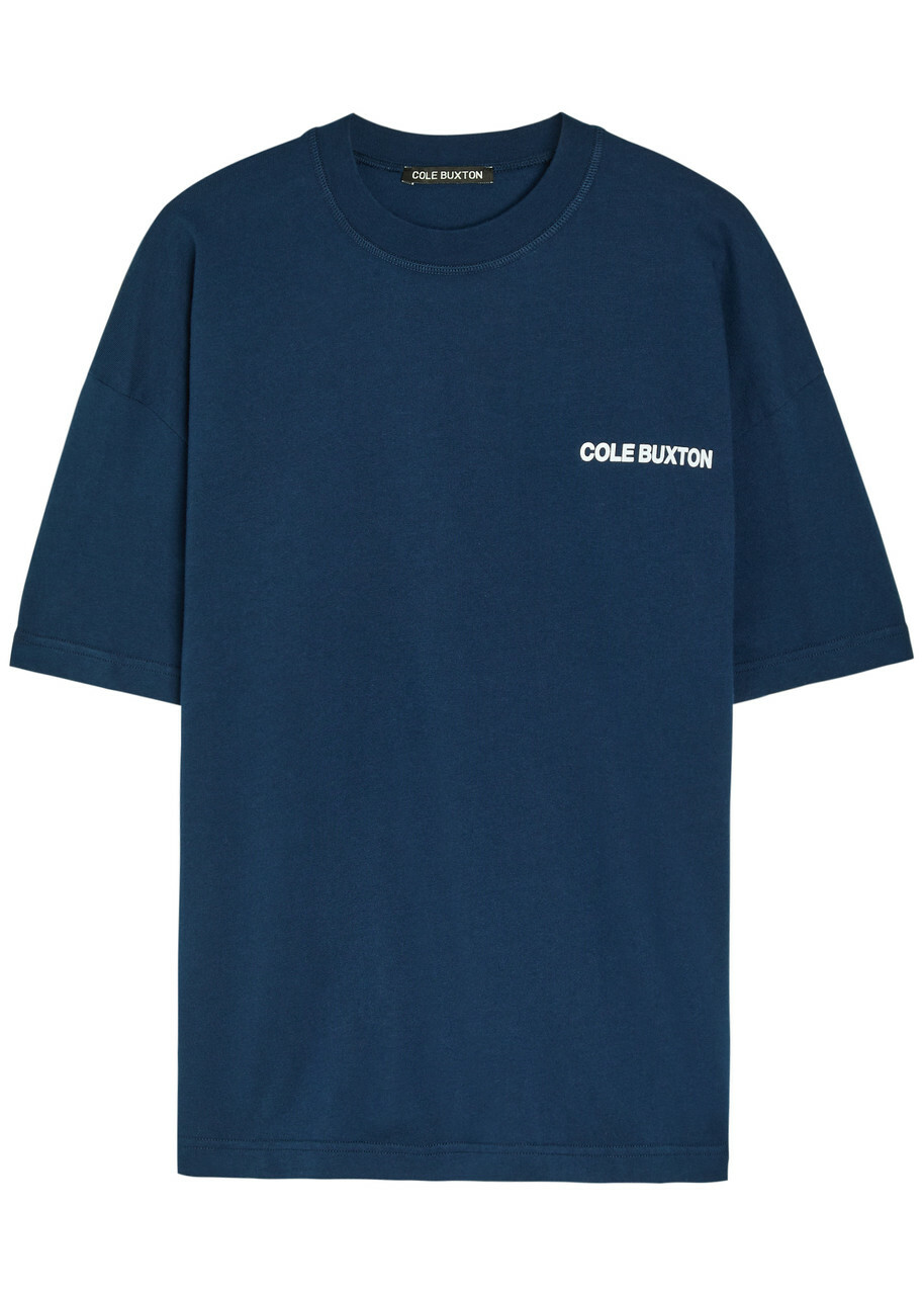 Cole Buxton Logo-print Cotton T-shirt Navy