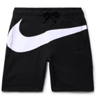 Nike - Slim-Fit Logo-Panelled Loopback Cotton-Blend Jersey Shorts - Black