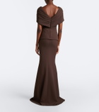 Safiyaa Loura draped peplum crêpe gown
