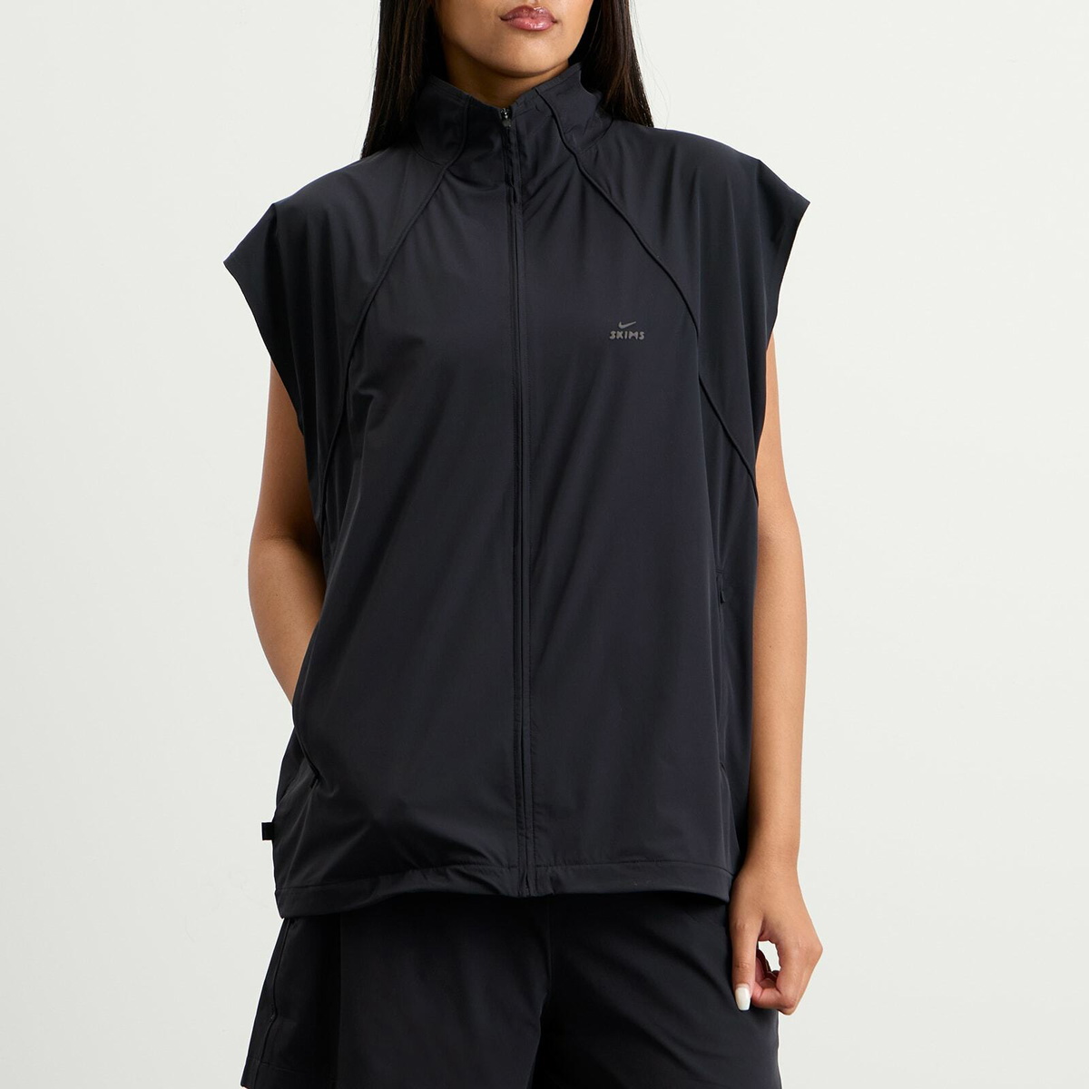 Nike Women's x SKIMS Stretch Nylon Oversized Vest in Obsidian