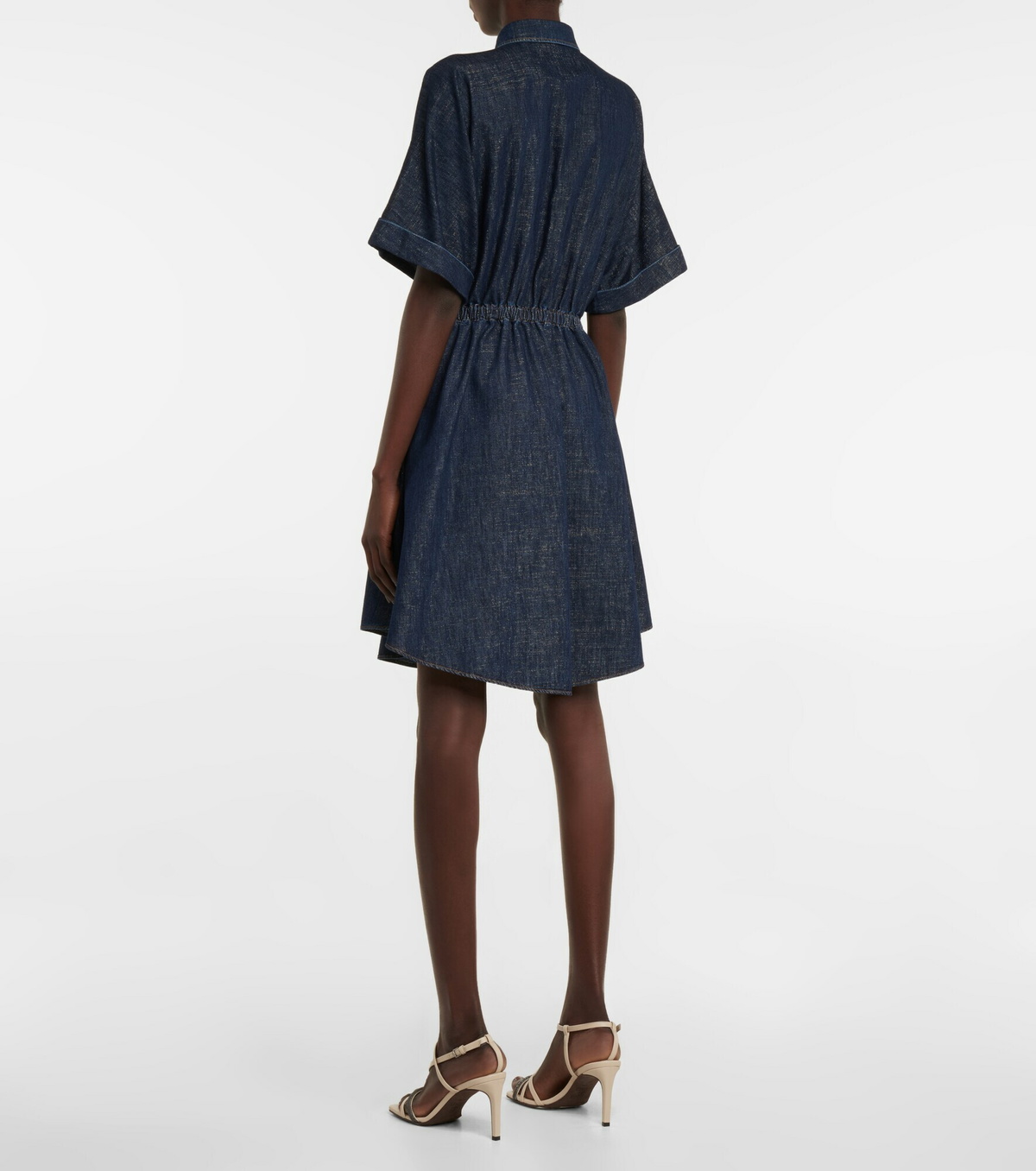 Brunello Cucinelli - Embellished denim shirt dress Brunello