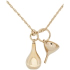 Lemaire Gold Small Perfume Bottle Pendant Necklace