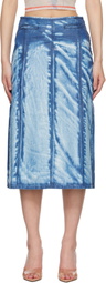 Diesel Blue X-Ray Lyocell Denim Midi Skirt