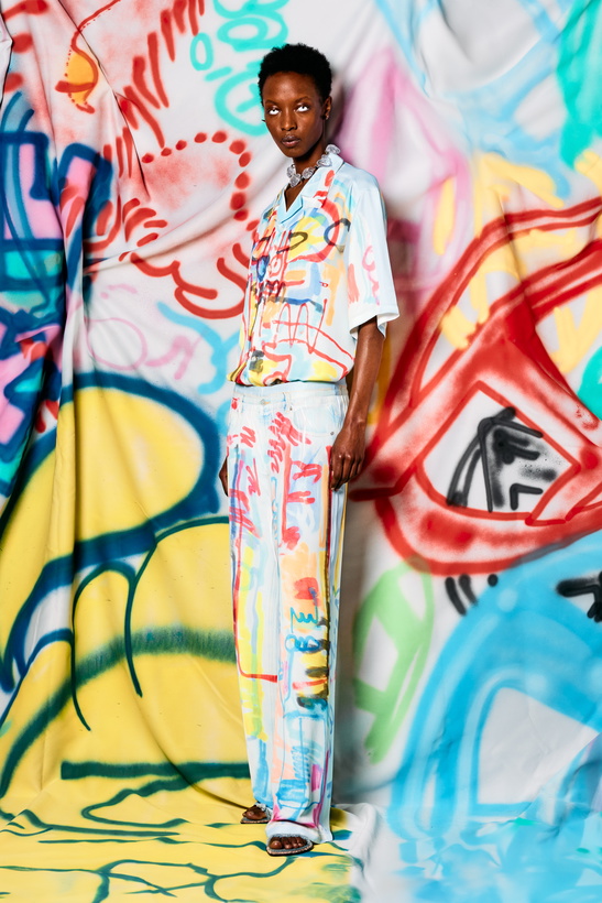 Photo: Diesel Relaxed pant with graffiti print - Pants - Unisex - Multicolor