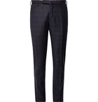 Incotex - Slim-Fit Midnight-Blue Checked Super 100s Wool Trousers - Midnight blue