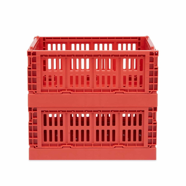 Photo: HAY Mini Recycled Colour Crate - Set of 2 in Red 