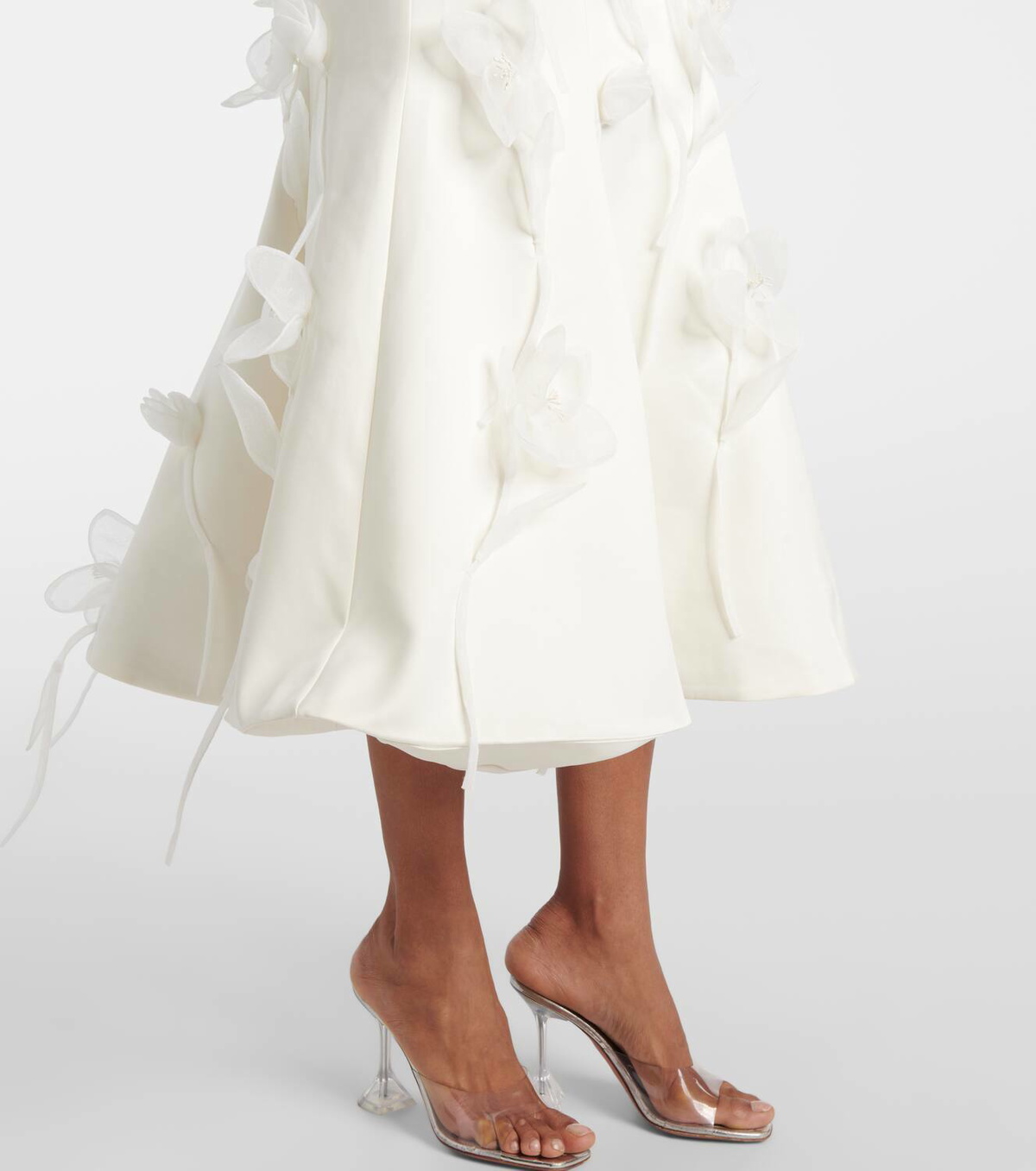 Rotate Bridal floral-appliqué midi dress ROTATE Birger