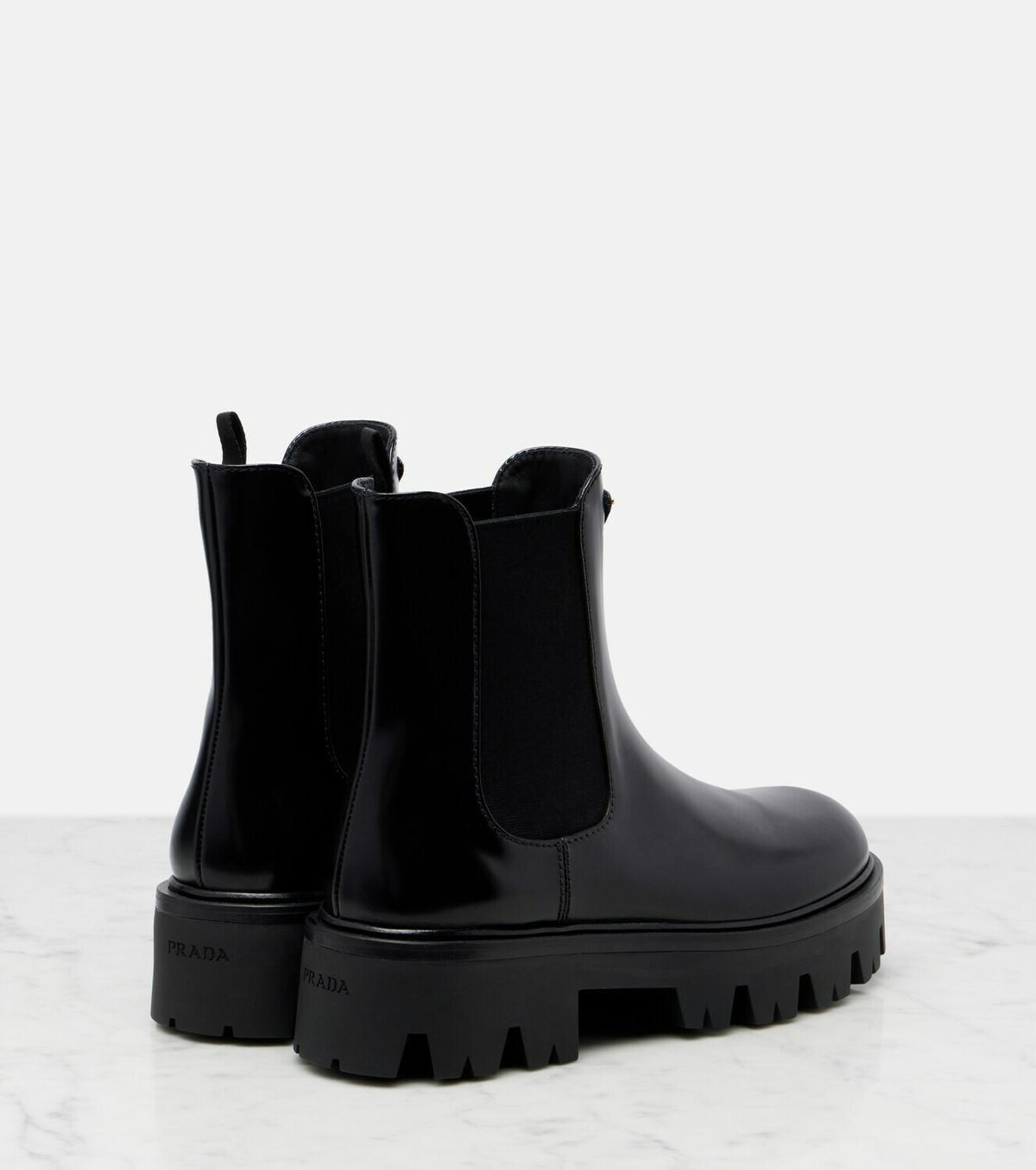 Prada 50 leather platform Chelsea boots