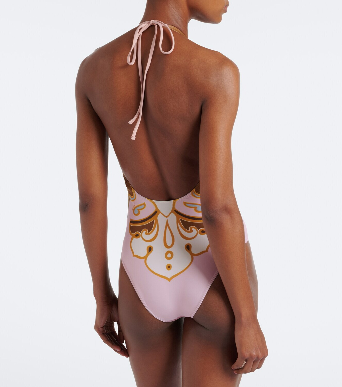 La DoubleJ Printed halterneck swimsuit
