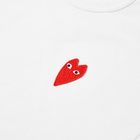 Comme des Garçons Play Men's Large Heart T-Shirt in White