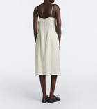 Prada Bow-detail striped midi dress