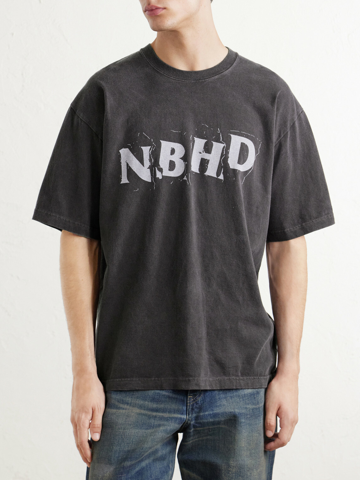 Neighborhood - Logo-Printed Cotton-Jersey T-Shirt - Gray