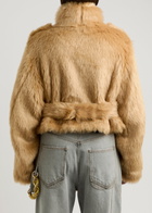 Darkpark Hunter Belted Faux fur Coat Brown