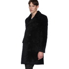 Saint Laurent Black Rive Gauche Double Breasted Coat