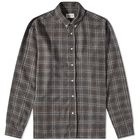 Oliver Spencer Men's Check Brook Button Down Shirt in Charcoal Check