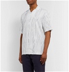 Sunspel - Camp-Collar Striped Lyocell Shirt - White