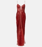 Maria Lucia Hohan Cecilia draped silk muslin bustier gown