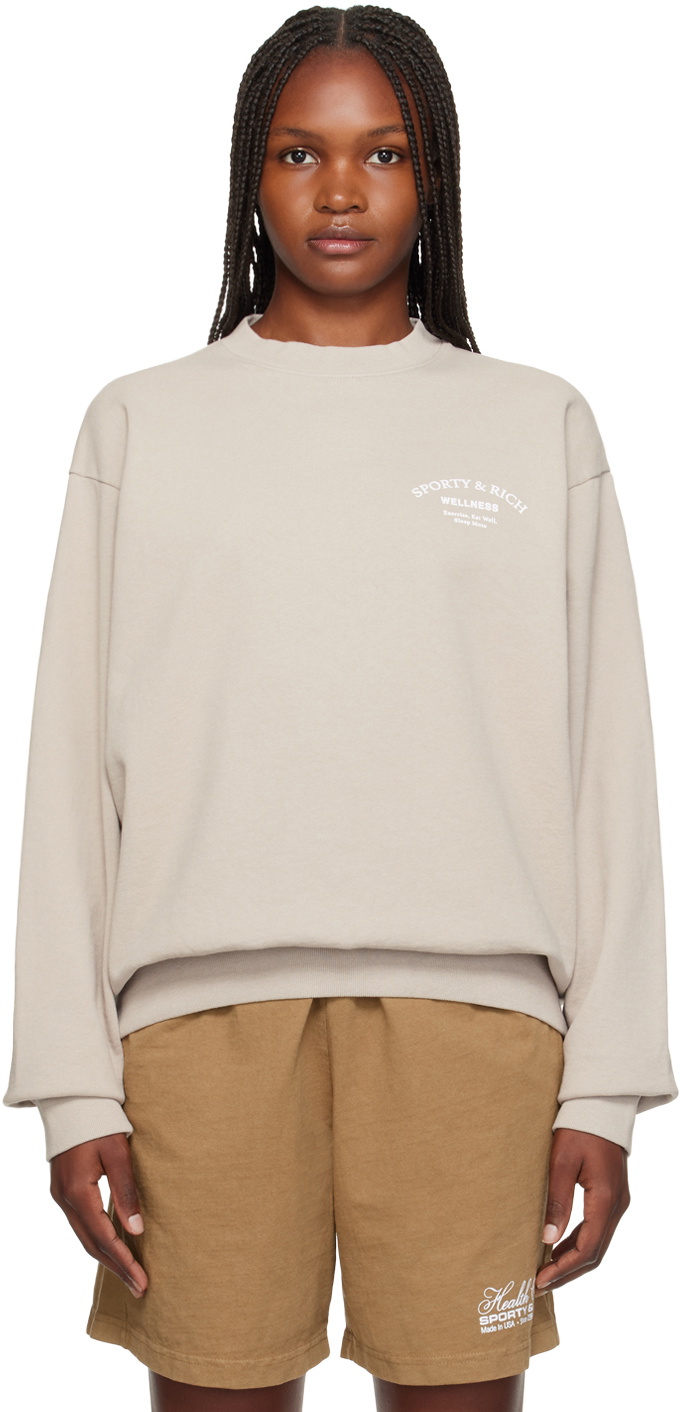 Sporty & Rich Grey 'Wellness' Studio Sweatshirt Sporty & Rich