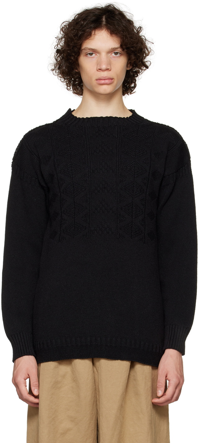 Maison Margiela Black Cable Knit Sweater Maison Margiela