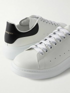 McQueen - Exaggerated-Sole Leather Sneakers - White