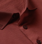 Ermenegildo Zegna - Slim-Fit Cotton-Jersey Polo Shirt - Burgundy