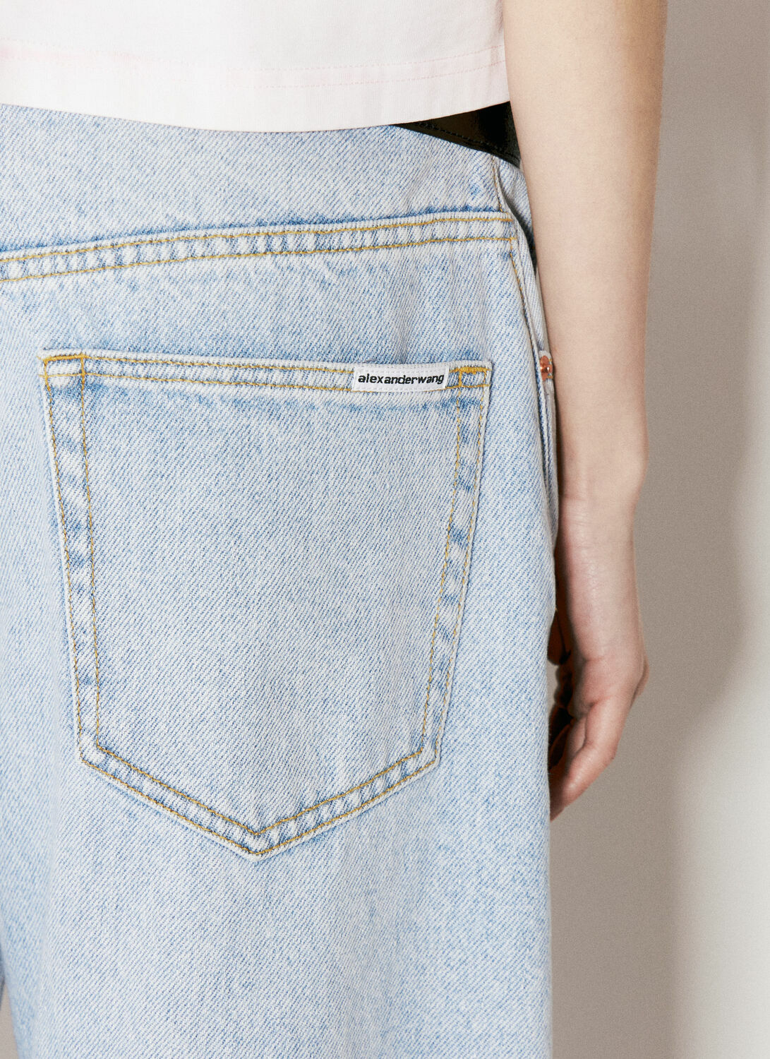 Alexander Wang Leather Belt Balloon Jeans