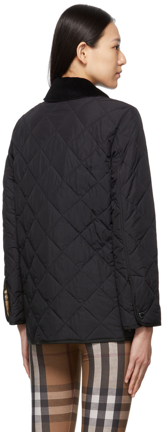 Burberry Black Quilted Cotswold Jacket Burberry
