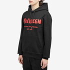 Alexander McQueen Men's Graffiti Logo Hoodie in Black/Lust Red