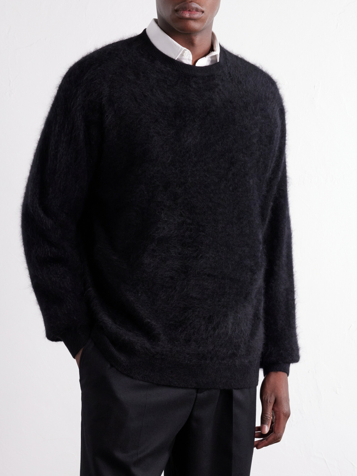 ssstein - Brushed Cashmere Sweater - Black