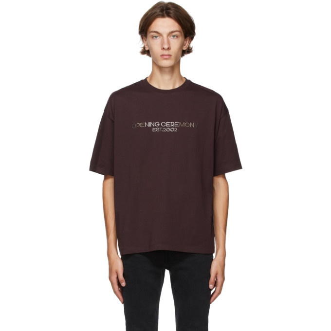 Photo: Opening Ceremony Brown Embroidered Logo T-Shirt