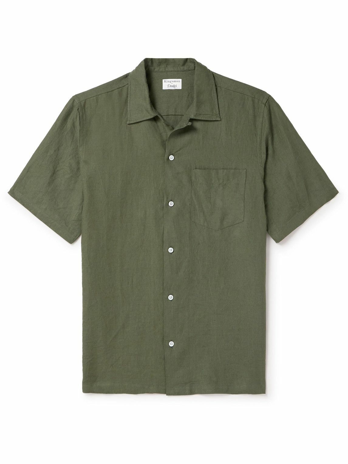 Kingsman - Drake's Convertible-Collar Linen Shirt - Green