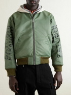 Satoshi Nakamoto - Abandoned Theme Park Printed Shell Bomber Jacket - Green