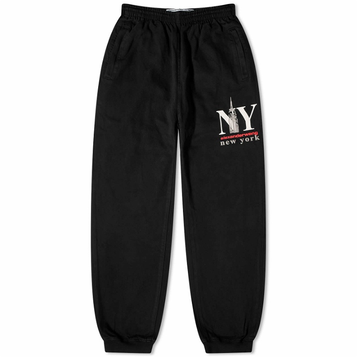 Photo: Alexander Wang Women's Denim Sweatpant With Puff Print in Washed Black