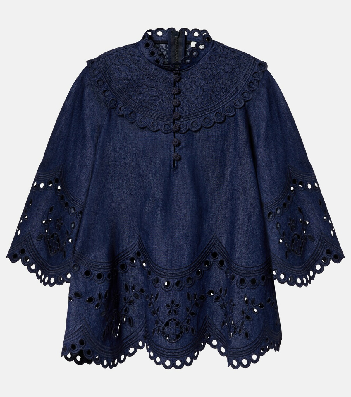 Zimmermann Mahon broderie anglaise denim top