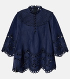 Zimmermann Mahon broderie anglaise denim top