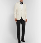 Brunello Cucinelli - Cotton and Satin-Trimmed Wool and Silk-Blend Tuxedo Trousers - Men - Black