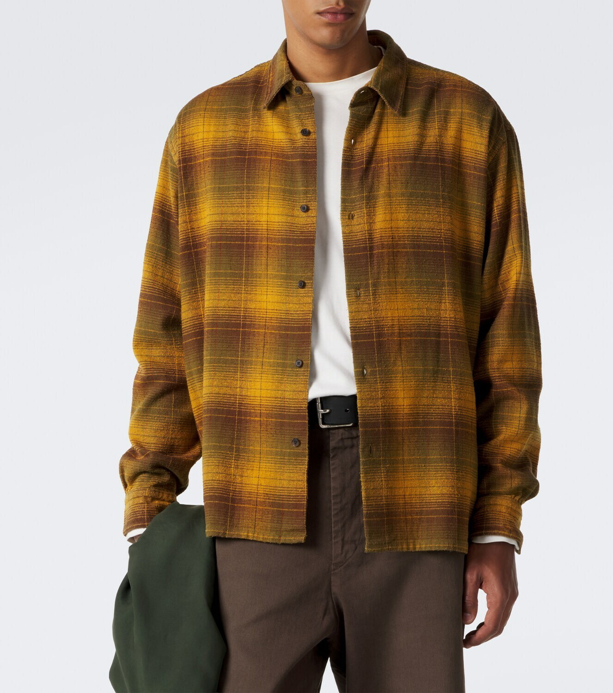 A.Presse Checked cotton and silk twill shirt