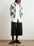 Burberry - Checked Jacquard-Knit Zip-Up Sweater - Black