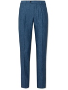 MP Massimo Piombo - Andy Straight-Leg Pleated Linen Suit Trousers - Blue